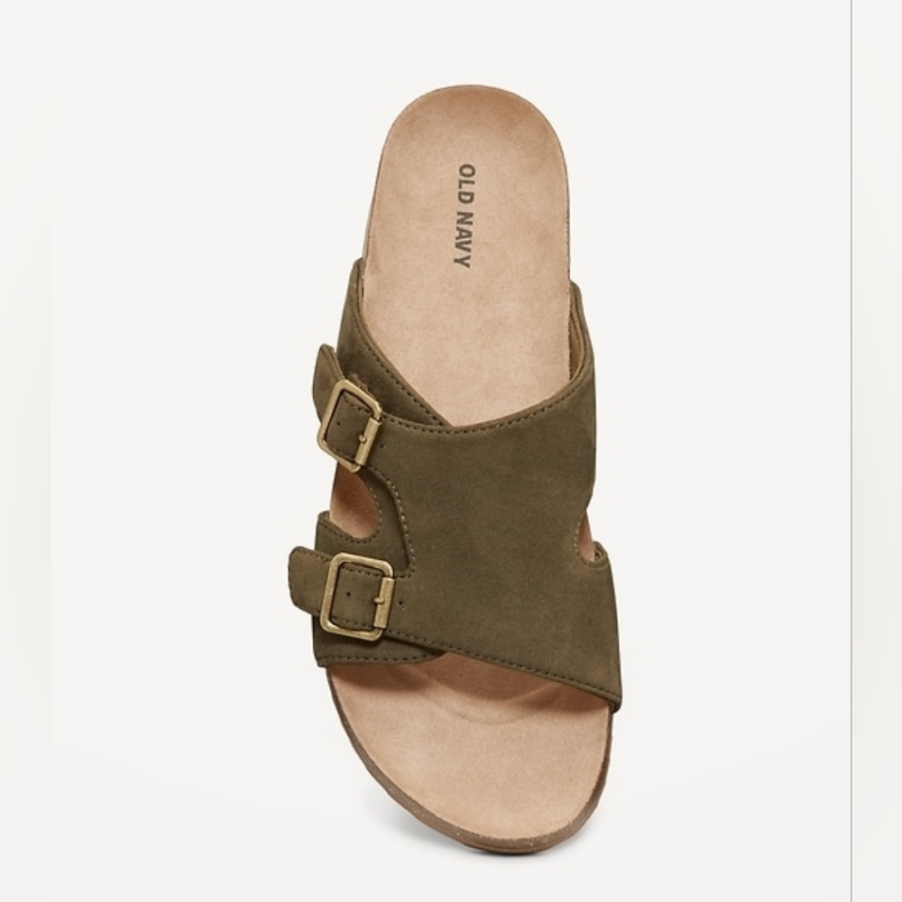 Old Navy Olive Double-Buckle Slide Sandals